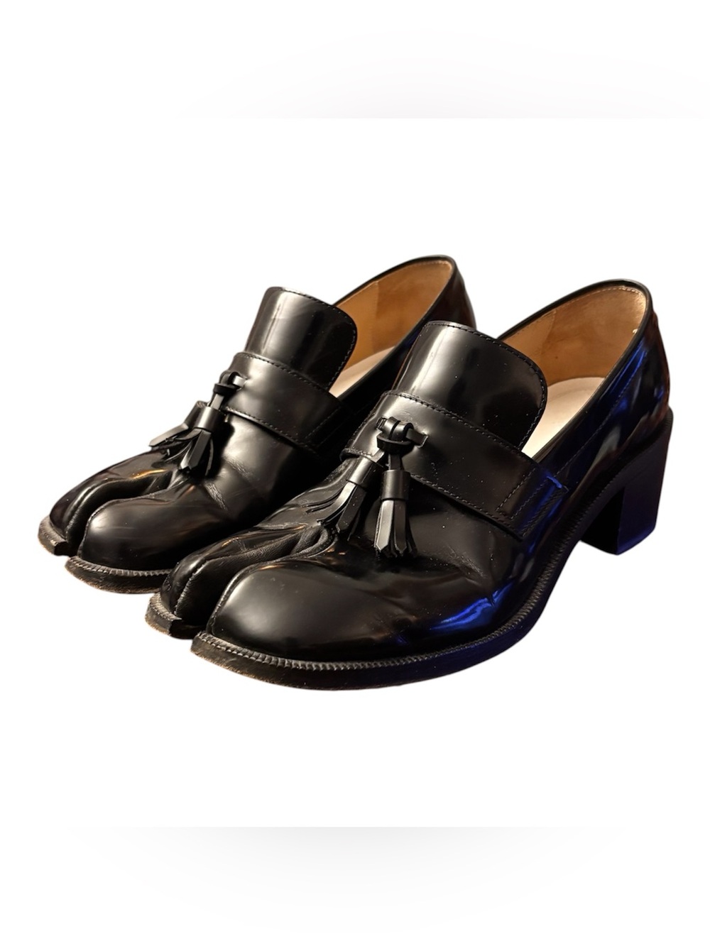 Maison Martin Margiela Black Leather Tassel Tabi’